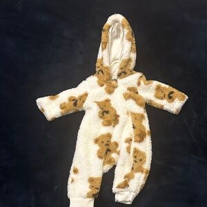 Cozy Kids Fleece asnowsuit - Brown and White
